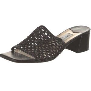 Jimmy Choo Black Crochet Slide Mule